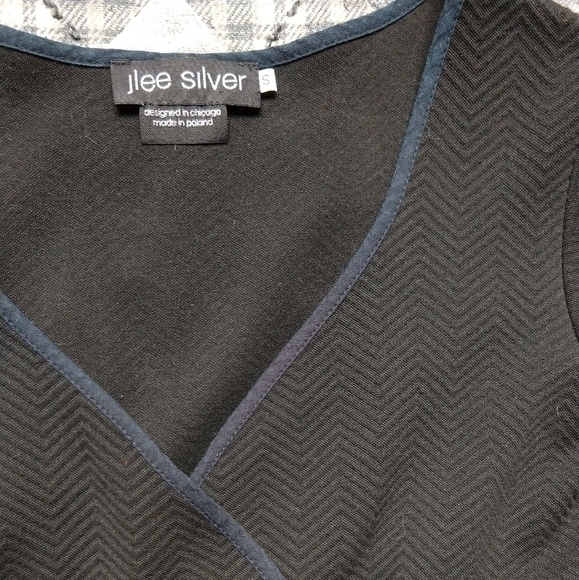 Jlee Silver Black Chevron Navy Trim Fit & Flare - Picture 4 of 4